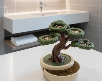 Bonsai Tree Jewelry Holder / Display Stand – Ring, Necklace, Earring & Brooch Organizer | Customizable Decor