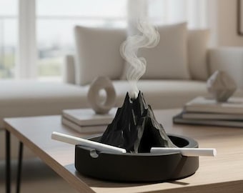 The Smokers' Peak - Desktop Mountain Ash Holder | Unique Volcanic Design & Functional Cigarette Rest