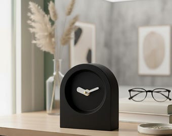 Modern Arch Clock | Silent Desk or Mantel Timepiece | Custom Color Minimalist Decor | Housewarming Gift