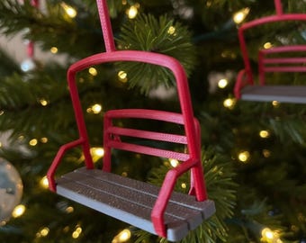 Deluxe Miniature Ski Lift Chair Ornament | Mountain Sports Christmas Decor | Unique Winter Enthusiast Gift