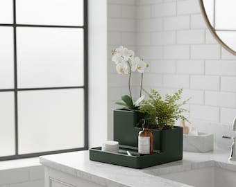 Minimalist Organizer Planter, Japandi Catchall Tray