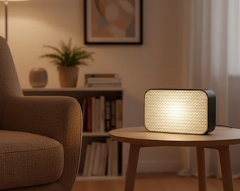 Dimmable Mid Century Table Lamp | LED Bedside Nightstand Light | Minimalist Ambient Bedroom Decor Gift