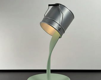 Gravity Paint Table Lamp – Modern Desk Lamp with Tray, Wireless or USB LED Light, Minimalist Dorm & Office Decor