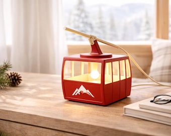 Ski Gondola Table Lamp | Rustic Cabin Decor, Alpine Gift