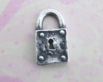 Small Silver Padlock Charm 3288