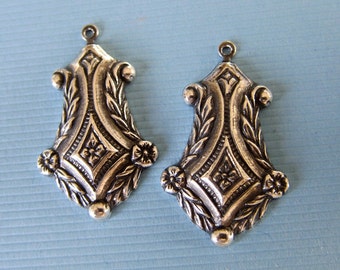 2 Silver Drop Charms 2835