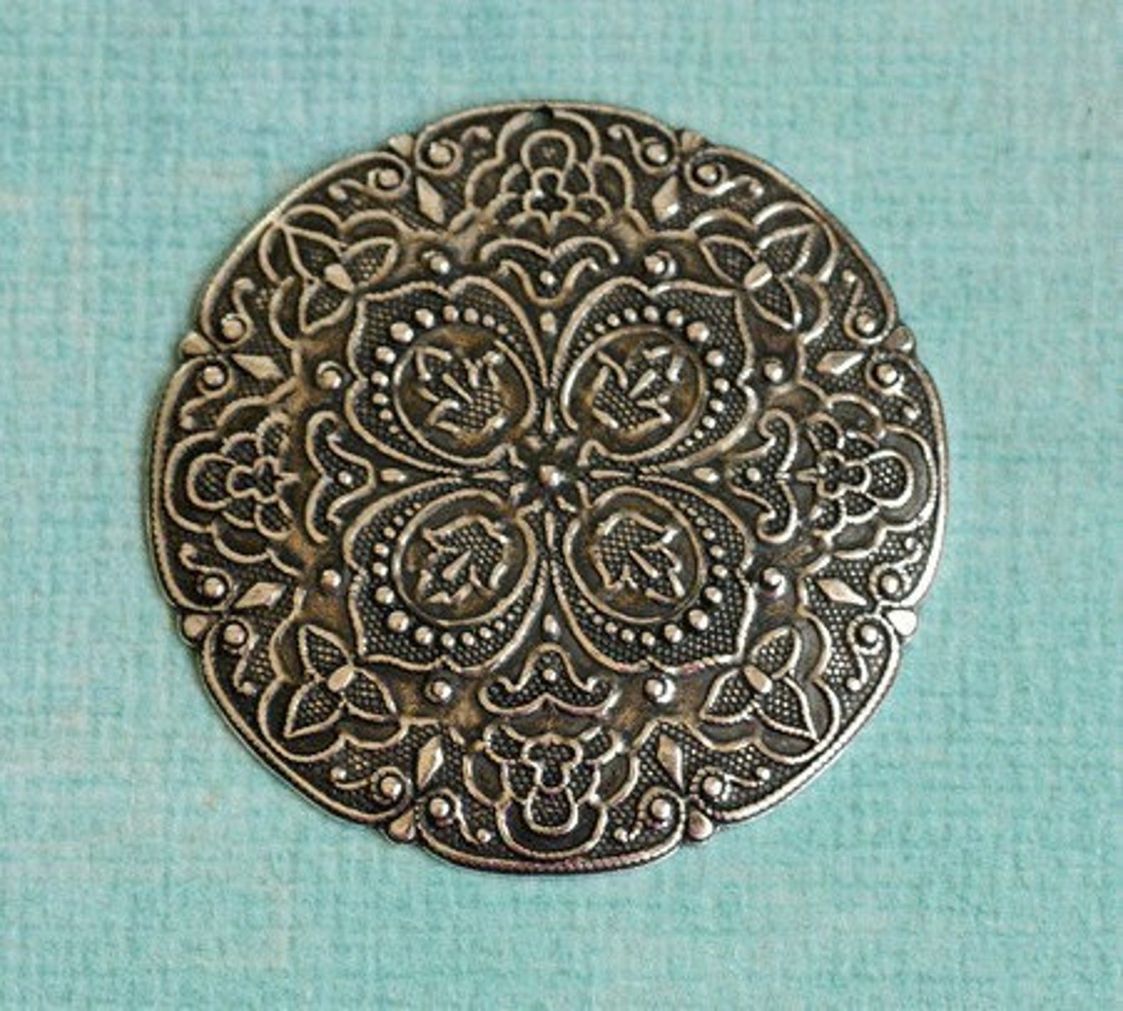 Large Silver Medallion Finding 1882 Etsy