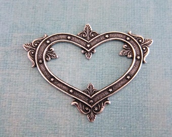 Ornate Silver Heart Finding 3793