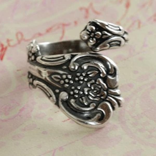 Floral Silver Spoon Ring Finding 2189