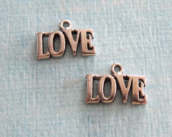 SALE 4 Pewter Love Charms 1100