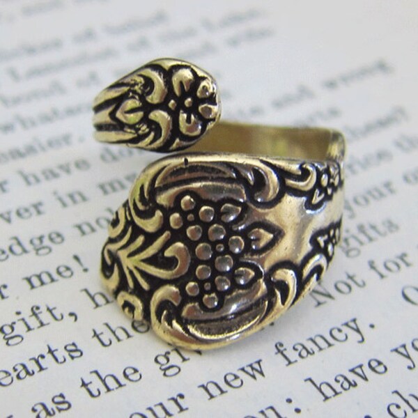 Brass Floral Spoon Ring Finding 2460B