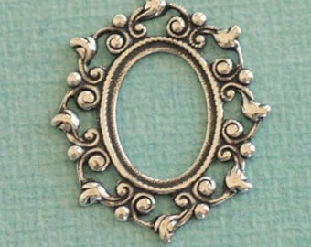 13mm x 18mm Silver Oval Cabachon Bezel Setting 2496