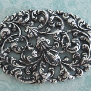 Large Ornate Silver Filigree Finding 3291 image 2