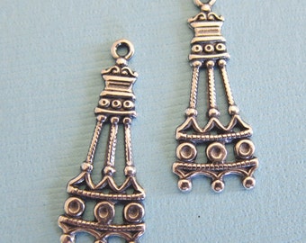 2 Silver Drop Charms 2861