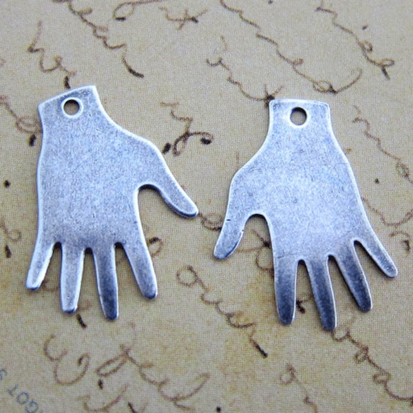 2 Silver Hand Charms 3287