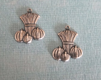 SALE 2 Silver Wheat Charms 3945