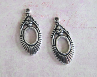 2 zilver Open Drop Charms 3735