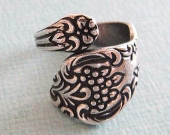 Floral Silver Spoon Ring Finding 2460