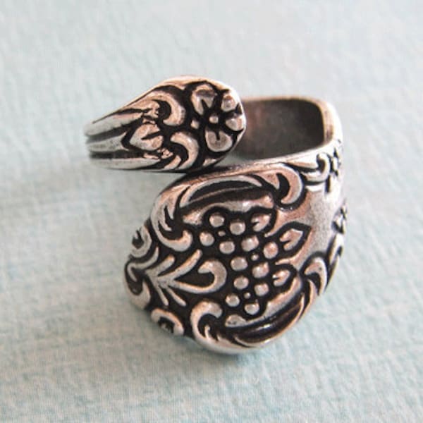 Floral Silver Spoon Ring Finding 2460