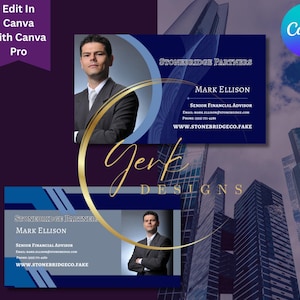 Paquete de marca empresarial / Plantillas de Canva para asesores financieros / Volantes, tarjetas de presentación, anuncios en redes sociales y más