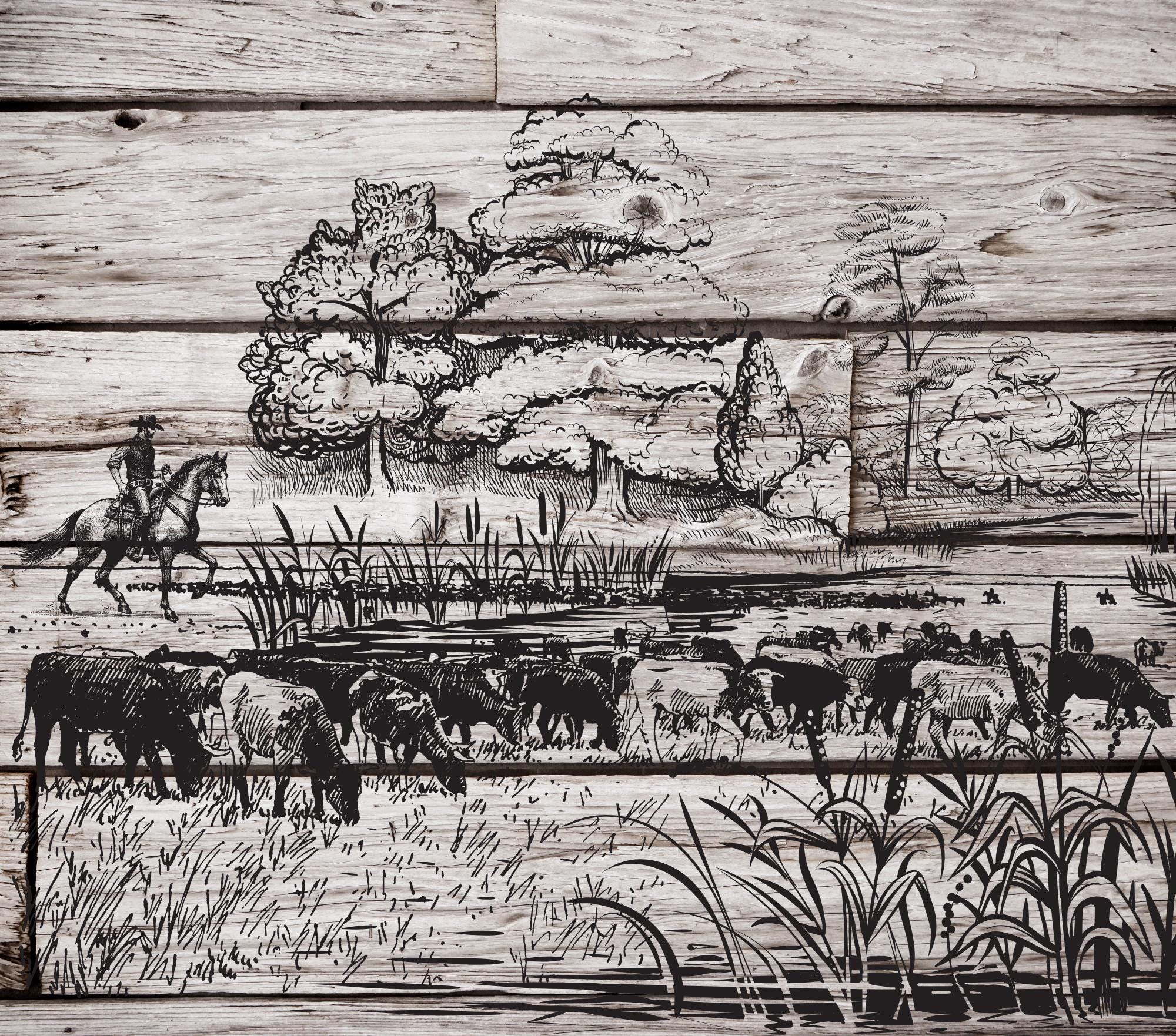 Line Drawed Farm Designs, Tractor PNG, Holiday Projects, Tshirts, Mugs ...
