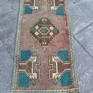 2x4 Turkish Rug, Red Oushak Rug, Turkish Vintage Rug, 2x4 Rug, Vintage Rug, Anatolian Rug 2x4, Wool Rug 2x4, Handmade Rug, Soft Rug 2x4,