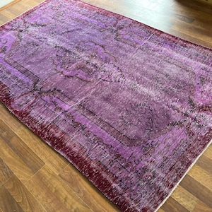 Handmade Wool Oushak Rug: 6x9 Turkish Vintage Rug