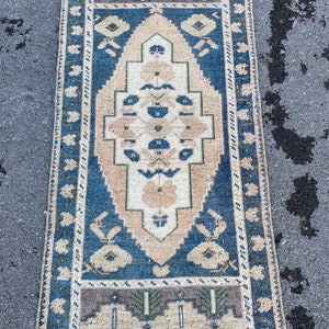 Vintage Oushak Türkischer Teppich: 2x4 Wolle Eingangsbereich