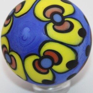 Meditation Mandala Glass  Marble in  1 3/8"  Brad Pearson Handmade