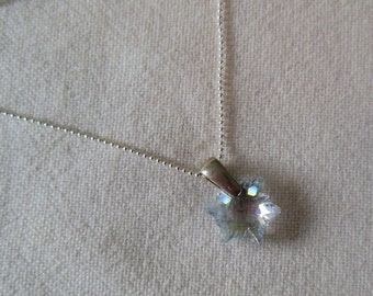 Swarovski Crystal Silver Snowflake Necklace