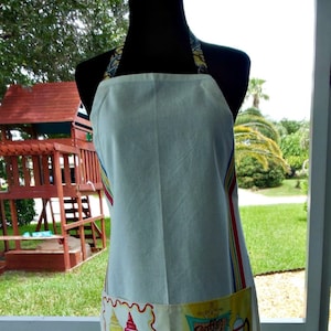 Tea Towel Apron - Diner Food - OOAK