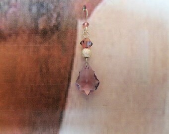 Lavender Crystal and Druzyish Earrings