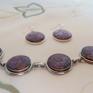 Acrylic Cabochon Bracelet and Earring Set Handmade image 2