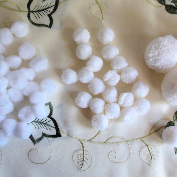 White Fabric PomPom Bundle