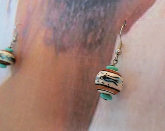 Ceramic Bead Handmade Earrings