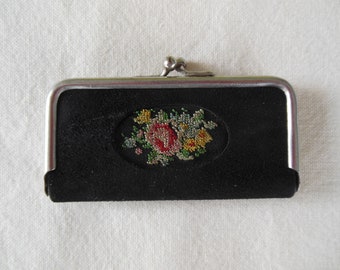 Vintage Tiny Purse Manicure Kit with Petit Point Accent