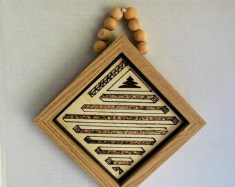 Carved Wood Abstract Wall Hanging - OOAK