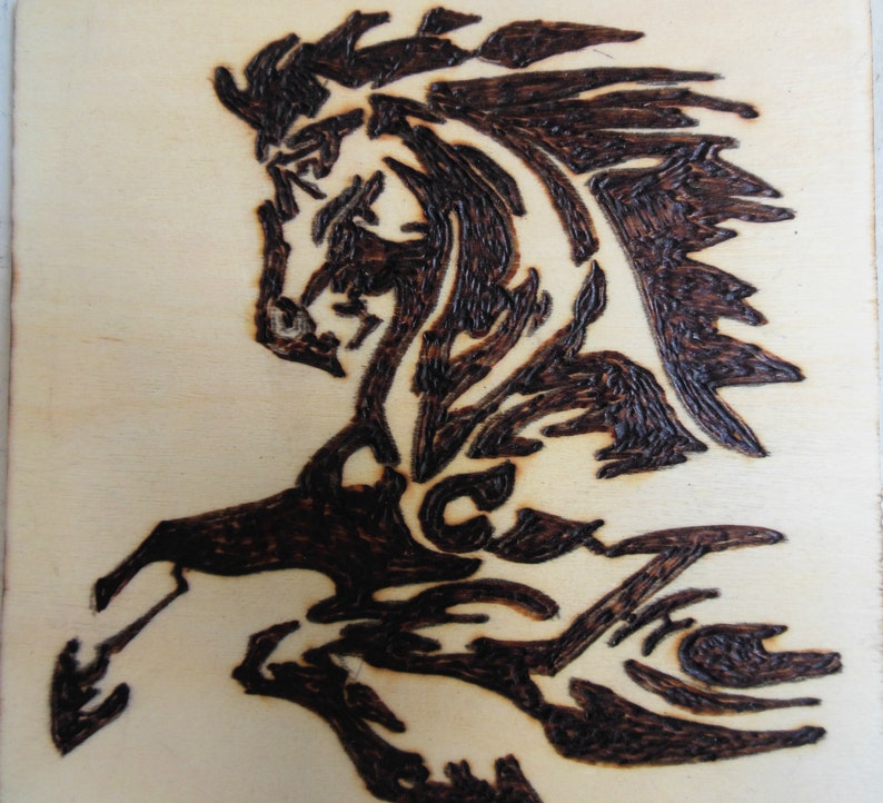 Carved Wood Pony Handmade OOAK image 2