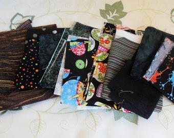 Black & Brown Cotton Fabric Remnants/Scraps