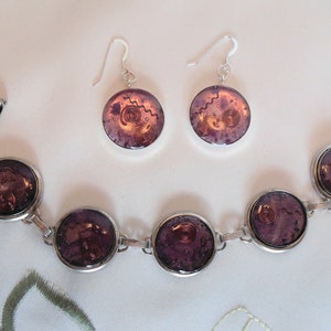 Acrylic Cabochon Bracelet and Earring Set Handmade image 4