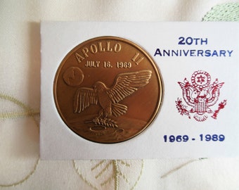 Apollo 11 1989 20th Anniversary Commemorative Coin