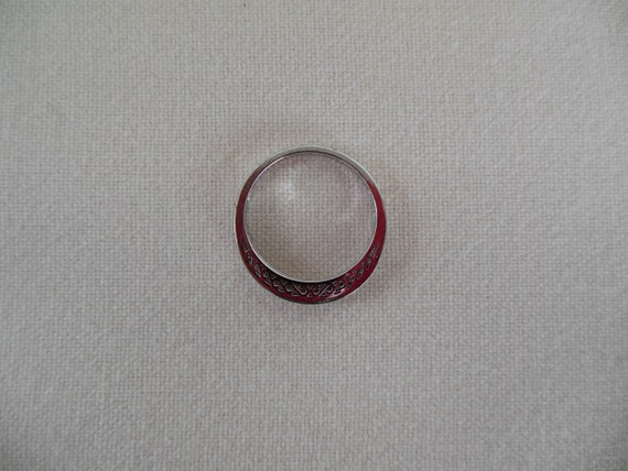 Vintage Sterling Silver CZ Band Ring - image 4