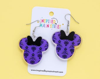 Boucle d'oreille en papier peint du manoir hanté