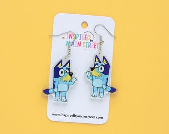 Boucle d'oreille bleu