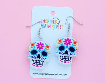 Boucle d'oreille tête de mort en sucre | Boucle d'oreille en coco