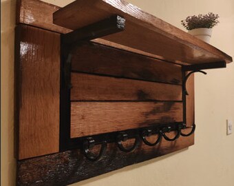 Wall Hanger, coat hanger, old barrel wood, old wooden barrel