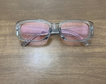Gafas de sol transparentes plateadas y rosas / Gafas de sol modernas estilo Y2K / Gafas de moda ligeras / Gafas con estética retro adorable