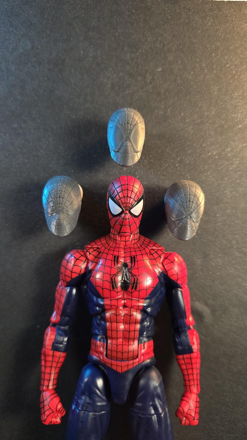 Maximum Spider Man Custom 3d Printed Heads Set 1 Engraved Weblines 