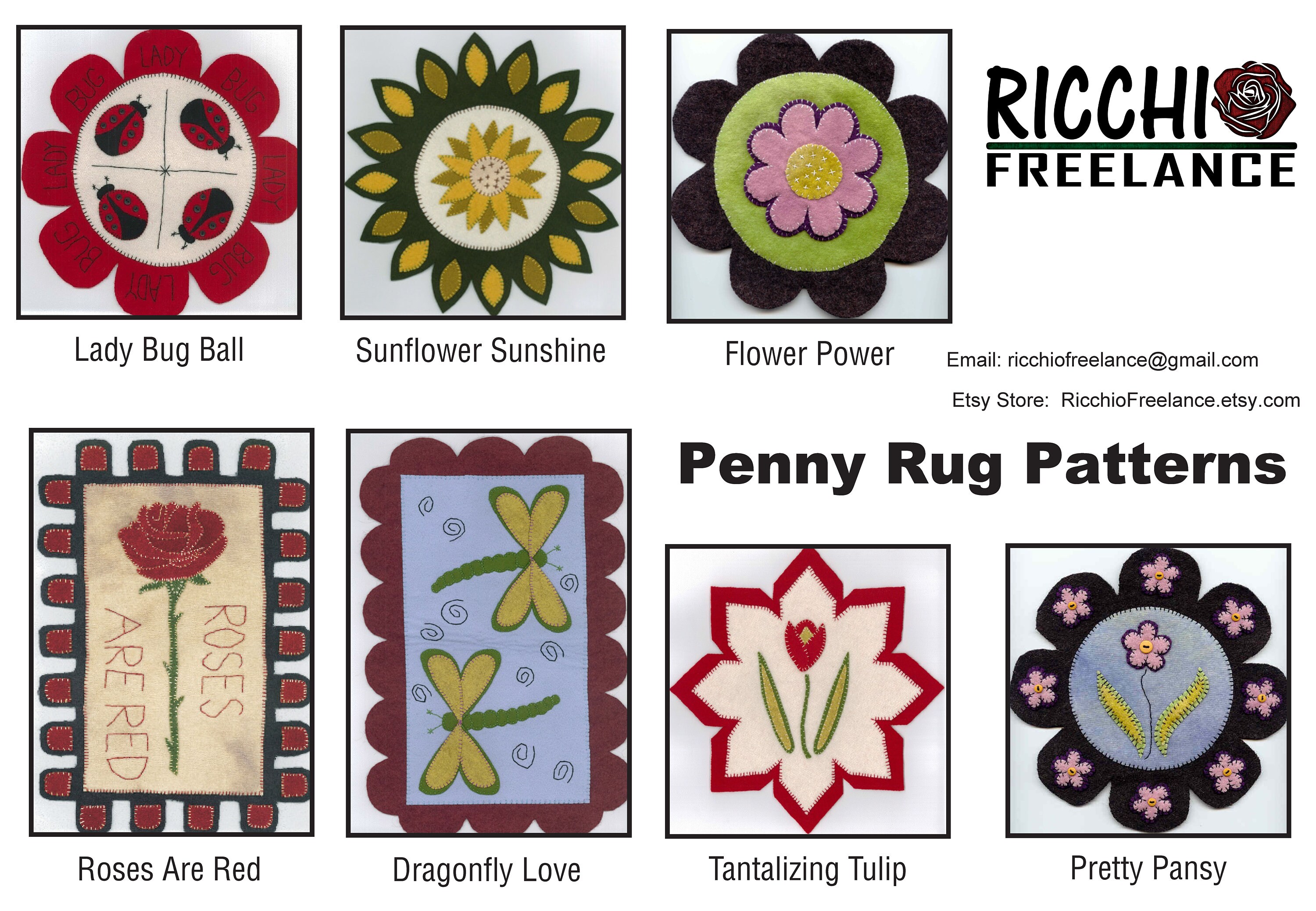 Pansy Embroidered Rectangular Rug