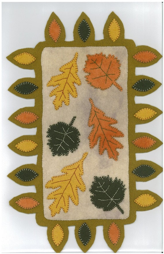 Penny Rug Pattern Fallen Leaves Fall Thanksgiving | Etsy